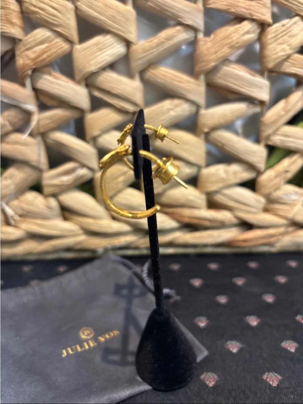 Julie Vos Gold Bee Hoop Earrings - Picture 6 of 7